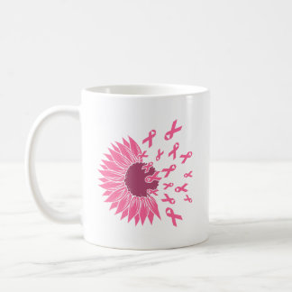Pink Sunflower Breast Cancer Awareness  Coffee Mug