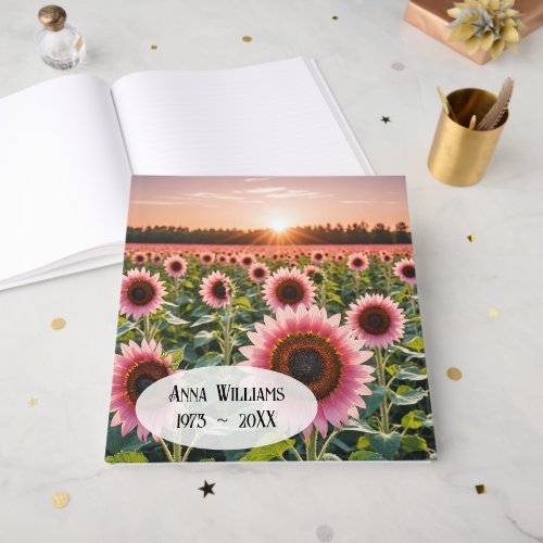 Pink Sunflower Field For Memorial Service