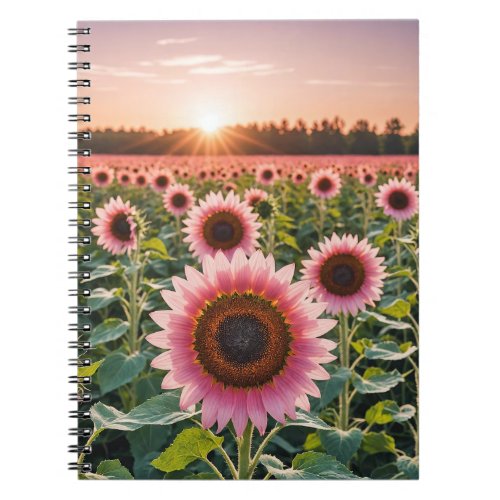 Pink Sunflower Field Notebook