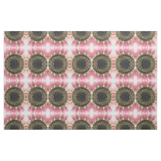 Pink Sunflower Floral Patterned Fabric