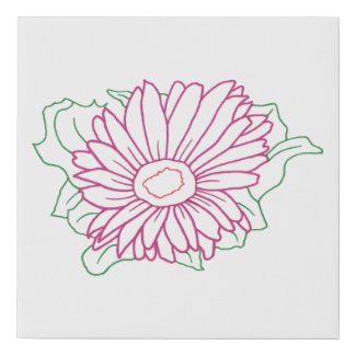 Pink Sunflower Flower to Paint on Canvas