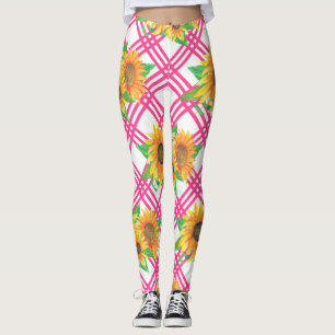 Pink Sunflower Leggings