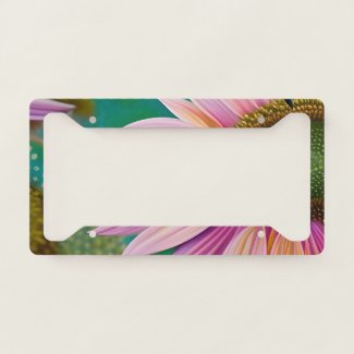 Pink Sunflower on Teal