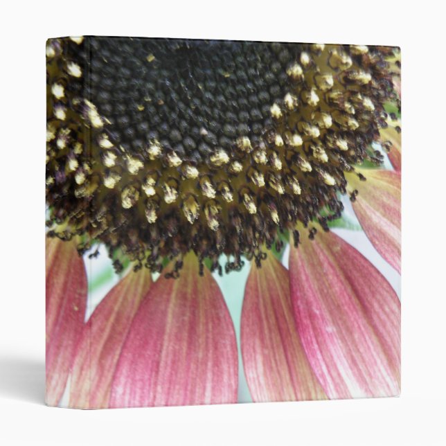 Pink Sunflower Photograph Album 3 Ring Binder (Front/Spine)