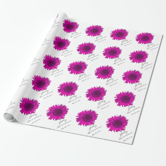 Pink Sunflower Quinceanera Birthday Wrapping Paper