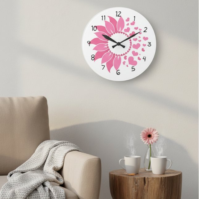 pink sunflower wall clock / decorative clock  (Creator Uploaded)