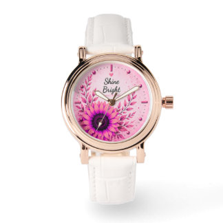 Pink Sunflower Women's Watch