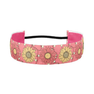 Pink Sunflowers Christmas Athletic Headband