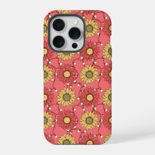 Pink Sunflowers Christmas iPhone 15 Pro Case