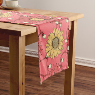 Pink Sunflowers Christmas Medium Table Runner