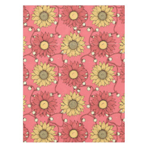 Pink Sunflowers Christmas Tablecloth