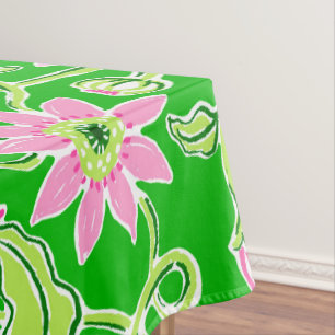 Pink Sunflowers Floral Tablecloth