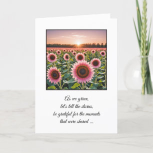 Pink Sunflowers for Sympathy Card