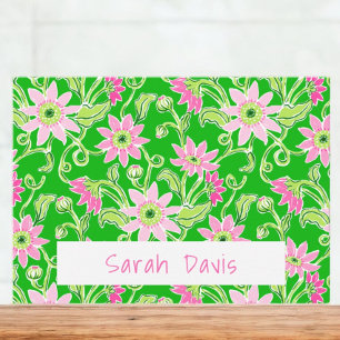 Pink Sunflowers Personalized  Note Card