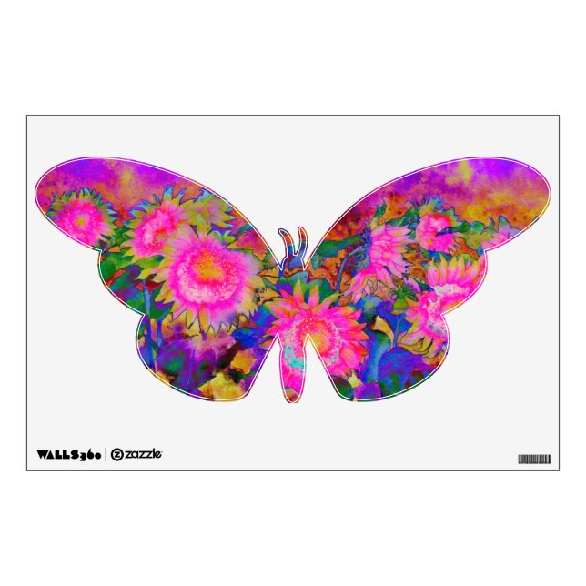 Pink Sunflowers Wall Decal (Front)