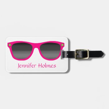 Pink Sunglasses Luggage Tag by Hannahscloset at Zazzle