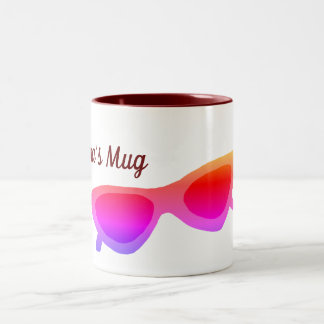 Pink Sunglasses  Personalized Two-Tone Coffee Mug