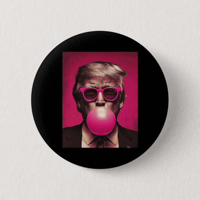 Pink Sungles Trump Bubble Gum  Button (Front)