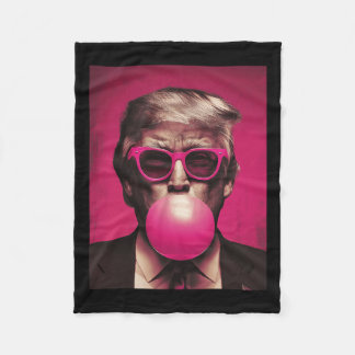 Pink Sungles Trump Bubble Gum  Fleece Blanket