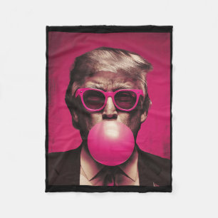 Pink Sungles Trump Bubble Gum  Fleece Blanket