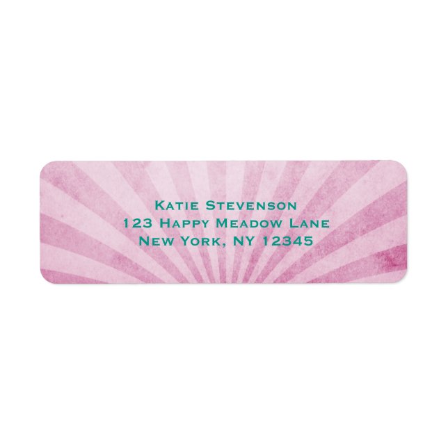 pink sunrays with a shabby texture label (Front)