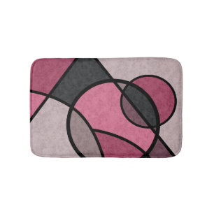 Pink sunrise , abstract bathroom mat