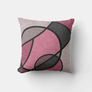 Pink sunrise , abstract throw pillow