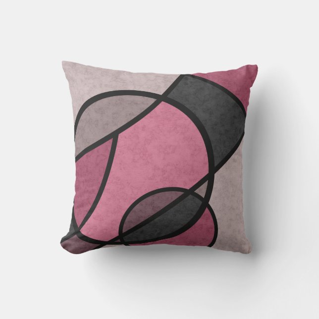 Pink sunrise , abstract throw pillow (Front)