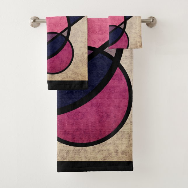 Pink sunrise bath towel set (Insitu)