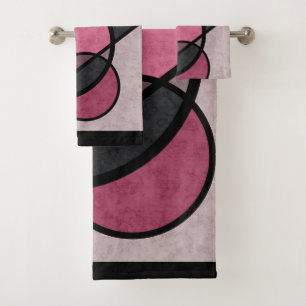 Pink sunrise bath towel set
