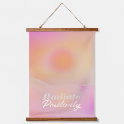 Pink Sunrise Gradient Aesthetic Radiate Positivity Hanging Tapestry