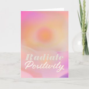 Pink Sunrise Gradient Aesthetic Radiate Positivity Letterpress Thank You Card