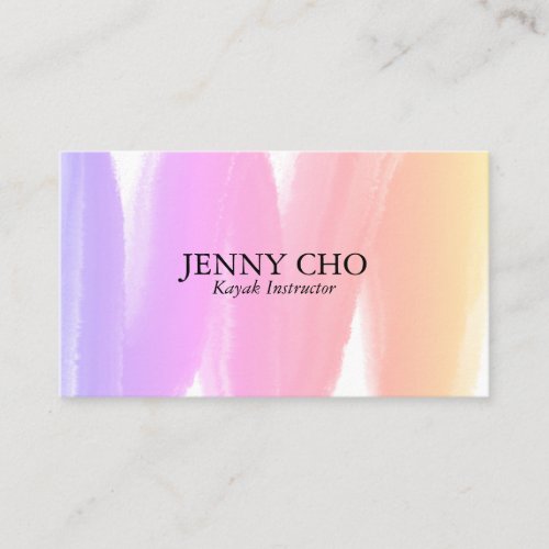 Pink sunrise inky paint stripe business card