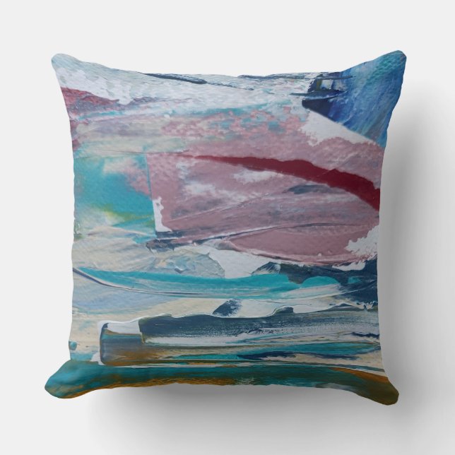 Pink Sunrise Monticelli Art Throw Pillow (Front)