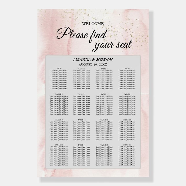 Pink Sunrise Mountain Coordinate Seat Welcome Sign (Front)