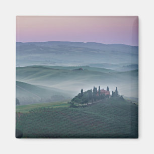 Pink sunrise over a Tuscany landscape magnet