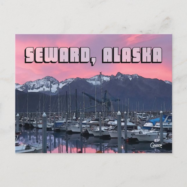 Pink Sunrise, Seward - Postcard (Front)