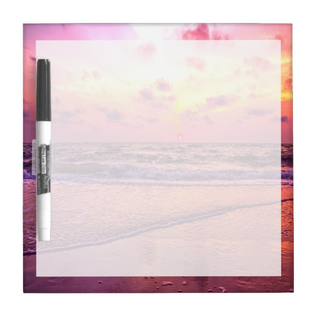 Pink Sunset Beach Dry Erase Board (Front)