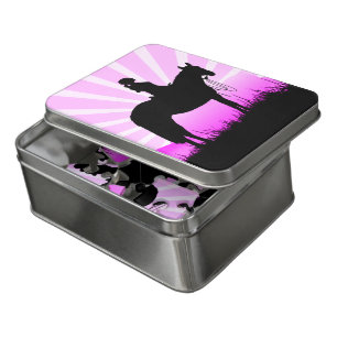 Pink Sunset Cowgirl Jigsaw Puzzle