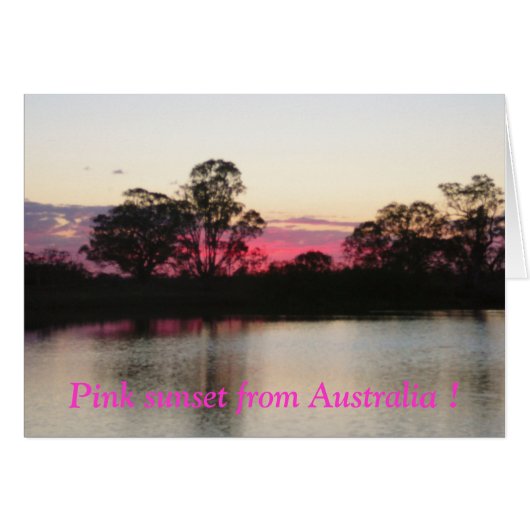 Pink sunset from Australia ! Cards (Front Horizontal)