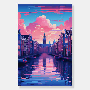Pink Sunset in Amsterdam Travel Poster
