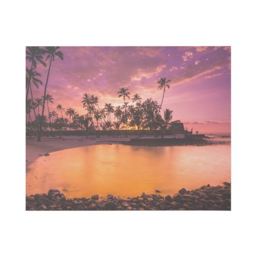 Pink Sunset Of Hawaii Beach Gallery Wrap