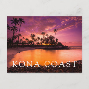 Pink Sunset Of Hawaii Beach Postcard