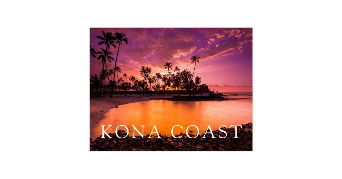 Pink Sunset Of Hawaii Beach Postcard Zazzle Com