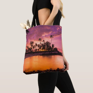 Pink Sunset Of Hawaii Beach Tote Bag