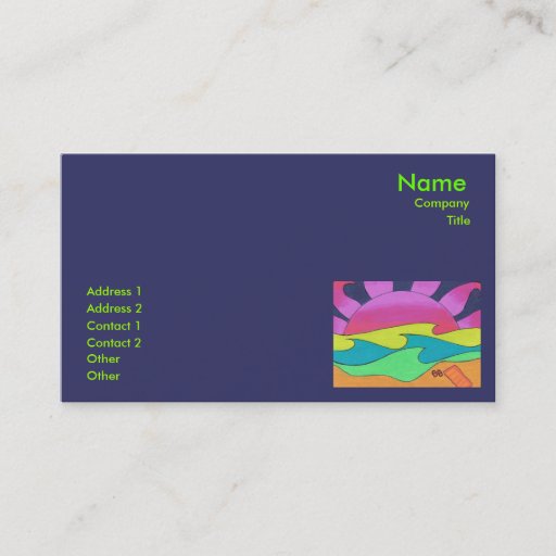 Customizable Pink Sunset on Golden Sand Business Card Template