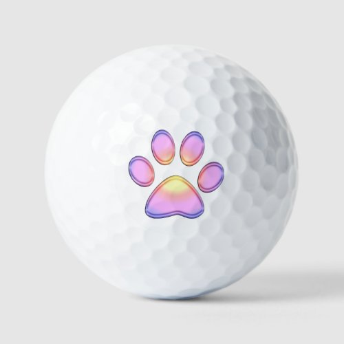 Pink Sunset Paw Golf Balls