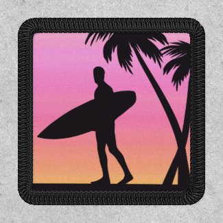 Pink Sunset Surfer Patch