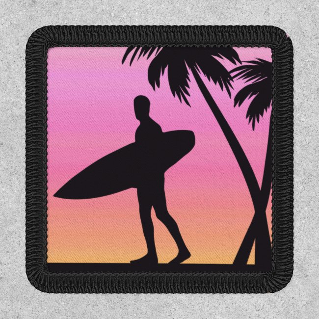 Pink Sunset Surfer Patch