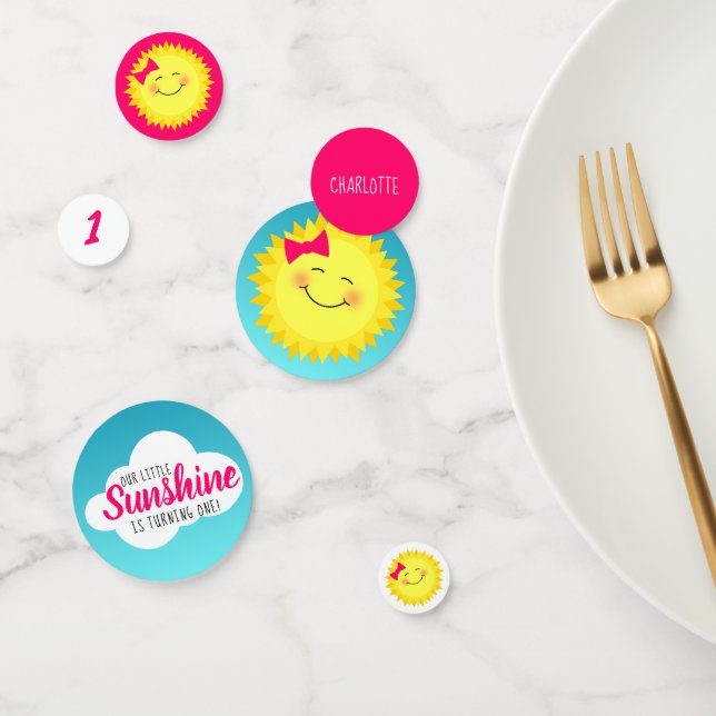 Pink Sunshine Birthday Party Confetti (Group)